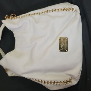 Bebe White and Gold Women's Bag